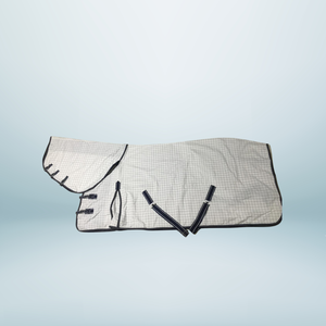 260-280 Gsm Polycotton Dressuur Gebruik Paardenkleed Dubbele Voorste Borstsluitingen Verwijderbare Beenbandjes Ademend Zwart/Wit Binding - Product Image 1