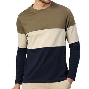 T-shirts pour hommes à manches longues 100% coton, double couleur, personnalisables, respirants, écologiques, pour le fitness, OEM - Product Image 1