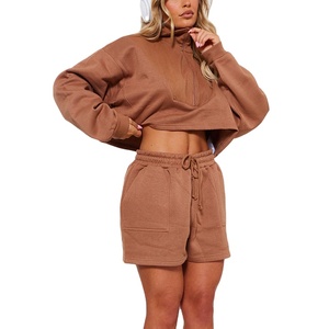 Femmes Logo personnalisé surdimensionné pull hauts 2025 à manches longues quart fermeture éclair sweats à capuche contraste couleur culture décontracté hiver - Product Image 2