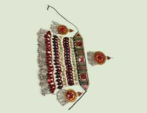 Traditional Afghan Kuchi Ring With Raised Glass Stone And Filigree Border For Ethnic Tribal Finger Jewelry And Nomadic - Product Image 5