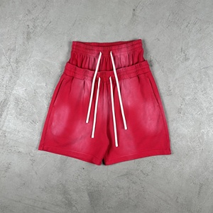 Shorts Homme Vintage Style Côte Ouest Taille Mi-Haute Effet Usé Qualité Supérieure Coupe Ample Décontractée Été 100% Coton Vente en Gros - Product Image 3