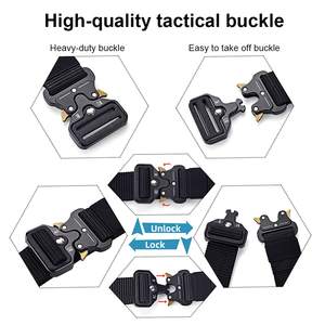 थोक कारखाने स्टॉक कस्टम फैशन जैक्वार्ड नायलॉन टिकाऊ पुरुषों जिम काले सामरिक बेल्ट पट्टियाँ भारी शुल्क मिश्र धातु बकल के साथ - Product Image 4