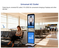 Station de recharge pour téléphone, écran LCD 32'', borne de recharge sans fil, chargeur mobile pour aéroport, salle d'attente VIP