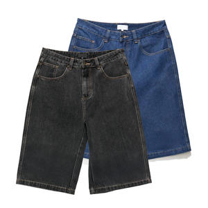 Shorts en jean pour homme, style streetwear, délavé vintage, 100% coton, décontracté, séchage rapide, taille mi-haute, fermeture à cordon - Product Image 1