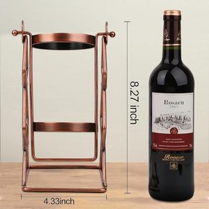 Support de bouteille de vin en cuivre, présentoir en métal antique pour la décoration de la maison - Product Image 6