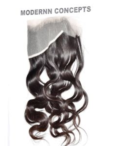 Cabello Humano Natural Virgen 100% al por Mayor, con Cutícula Alineada, Trama Genius, Frontal 13*4, Ondulado, de Templo Indio Negro Mink, Económico - Product Image 3