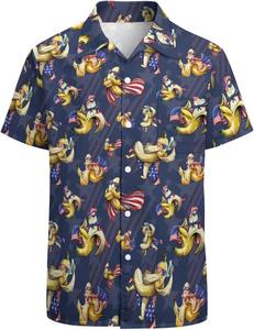 Camisa Ligera para Hombre, Manga Corta, Estampado Tropical Hawaiano, Casual de Playa, con Botones, Colorida, para Verano - Product Image 5