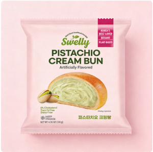 SWELLY PISTACHIO CREAM BUN - Authentique pain au pistache artisanal de K-bakery, garni de pistache salée et de crème fraîche, collation savoureuse - Product Image 1