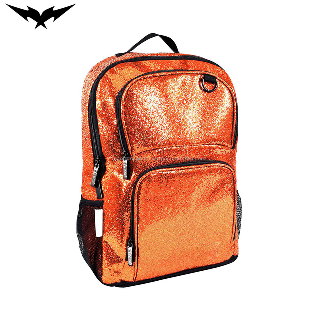Wholesale Fashion Glitter Cheerleader Backpack Zipper Closure Polyester Lining Waterproof 20-35L Capacity for School Sport Use