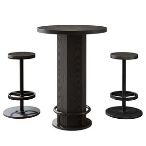 Set da Bar con Tavolo e Due Sgabelli, Tavolino da Caffè e Sedie, Set per Taverna - Set di Mobili da Bar - Product Image 5