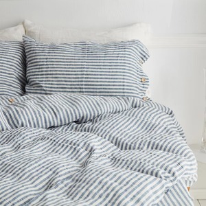 Ensemble de couette en lin beige, literie tissée unie avec taies d'oreiller, décoration simple et écologique pour la chambre à coucher - Product Image 4