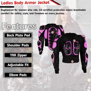 Bacca Moto Body de protection pour femme homologué CE, taille XL, pour veste de protection, motocross, moto, protection dorsale et thoracique, équipement de conduite - Product Image 2