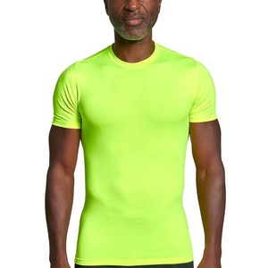 Men's Slim Fit Short Sleeve Quick Dry Solid <b>Neon</b> Green <b>T</b>-<b>Shirt</b> Knitted Polyester O-Neck Casual Sporty Style - Product Image 3