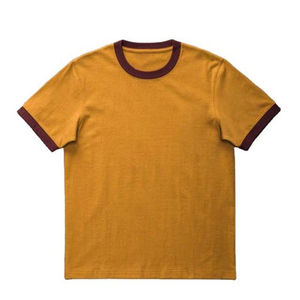 T-shirt Ringer pour homme, vêtements grande taille, style streetwear, 100% coton, manches courtes, vêtements décontractés d'été, tricot régulier respirant - Product Image 1