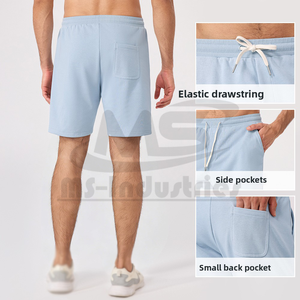 Pantalones Cortos Deportivos para Hombre, Ecológicos, de Algodón y Poliéster, Transpirables, para Verano, Correr, Gimnasio, Elásticos, Ajuste Holgado, Estilo Atlético - Product Image 4