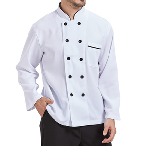 Chaqueta de Chef de Manga Larga para Hombre, Talla Grande, Uniforme de Trabajo para Camareros y Personal de Hotel, Abrigo de Punto de Algodón - Product Image 4