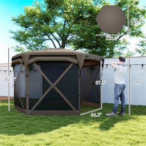 Gazebo Parasole Pop-Up Marrone, Design Pratico e Conveniente per Carport - Product Image 6