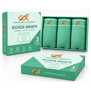 Boxers pour hommes en coton extensible, directement de l'usine, confort sans coutures, trunks anti-humidité, emballage personnalisé - Product Image 1