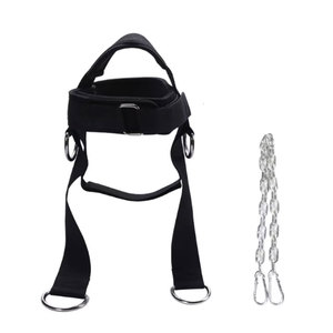 <b>Black</b> Stainless Steel Strong Heavy Duty Portable Neck Muscle Training Head <b>Harness</b> Chain Gym Weightlifting Strength Workout 15 - Product Image 1