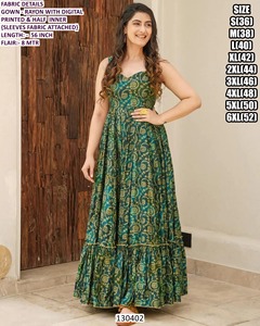 Vestido Maxi Mystique Moderno y Cómodo con Bordado Floral, de Rayón No Tejido, Transpirable, con Cintura Natural - Product Image 6