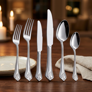 Ensemble de fourchettes de mariage en acier inoxydable au design élégant, manches polies miroir, durables, écologiques, couverts haut de gamme - Product Image 1