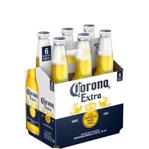 Bière mexicaine authentique Corona Extra Lager en mini-bouteilles de 210 ml, lots de 30, pour la restauration aérienne et les équipements hôteliers - Product Image 1