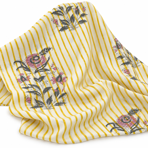 Tissu en voile de coton peigné imprimé à la main Pinksa Fashion, motif floral léger 60S60S 90 GSM, largeur 43/44 pouces - Product Image 3
