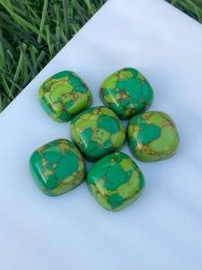 5 cabujones de turquesa Mojave verde, piedras preciosas con forma de cojín, piedra suelta natural para la fabricación de joyas - Product Image 4