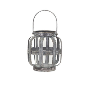Portavelas Votivo de Metal y Vidrio de Diseño Antiguo, Forma Redonda, Color Gris, para Decoración del Hogar e Iluminación Navideña - Product Image 4