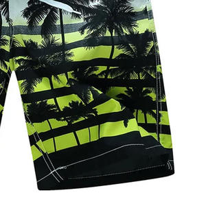 Dernier modèle de short de plage décontracté en toile imprimé numériquement, mi-élastique, avec logo personnalisé, 100 % polyester respirant, faible MOQ, antibactérien - Product Image 6
