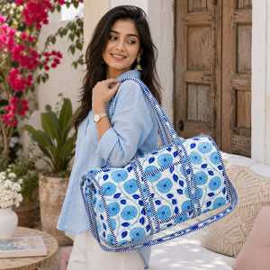 Rectangular <b>Box</b> Shape Floral <b>Canvas</b> Duffle Bag Removable Strap Zipper Closure Women's Travel Handbag Casual Valentine's Day - Product Image 2
