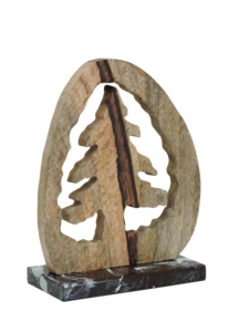 Artesign Modern Durable Nickel Aluminum Christmas Tree Cutout Figurine Inside <b>Arch</b> <b>Frame</b> with Marble Base Tabletop Decor - Product Image 1