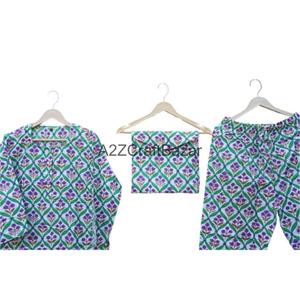 Ensemble pyjama de nuit pour femme, fait main, été/hiver, imprimé floral de luxe, 100% coton respirant et doux, cadeau pour demoiselle d'honneur - Product Image 4