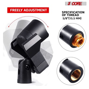 ที่ยึดไมโครโฟนแบบ 5 แกน 6 ชิ้น พร้อมอะแดปเตอร์สกรู 5/8 ถึง 3/8 นิ้ว - Product Image 3