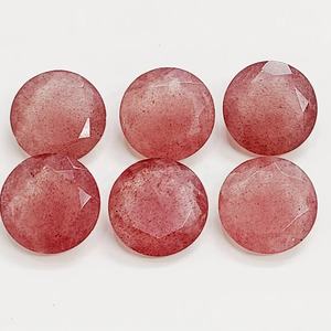 ควอตซ์สตรอเบอร์รี่สีแดงทรงกลมเจียระไนแบบเหลี่ยมเพชรพลอย ขนาด 20*20 มม. พลอยธรรมชาติ 100% สำหรับทำเครื่องประดับ ราคาขายส่ง - Product Image 1