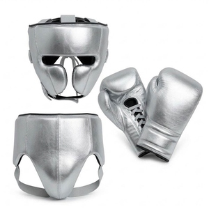 High Quality <b>Boxing</b> Sets Professional Complete Genuine Leather <b>Boxing</b> Sets Leather Gloves Groin Guard Protector RL-BS_102 - Product Image 3