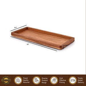 Plateaux rectangulaires en bois d'acacia naturel pour servir des aliments, des légumes et des fruits, idéaux pour la décoration de la maison - Product Image 2