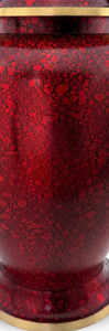 Urna Funeraria Scarlet Ember de Fabricación Directa, Diseño Metálico con Patrón Craquelado, Base y Tapa Doradas, Recuerdo Conmemorativo Decorativo - Product Image 4