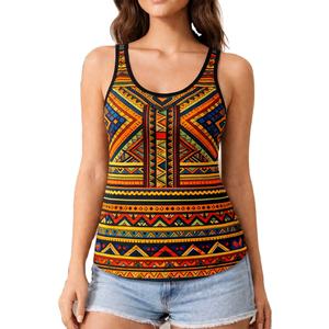 Ensemble Africain Imprimé 2 Pièces Femme Motif Kente Traditionnel Style Dashiki Léger Séchage Rapide Respirant Soie Polyester - Product Image 5