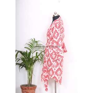 Vestido Midi de Verano para Mujer, Hecho a Mano, Ecológico, Lavable, de Secado Rápido, 100% Algodón, Ajustado, con Botones, Cuello en V, Manga 3/4 - Product Image 5