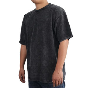 T-shirt unisexe vintage surdimensionné à manches courtes en coton épais 240 g/m² 100 % coton, délavé à l'acide, brodé, écologique et personnalisable - Product Image 1