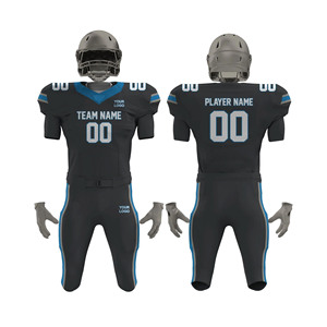 Ensembles de maillots de football américain personnalisés avec noms de joueurs, noms d'équipes, numéros, étiquettes personnalisés, respirants, manches courtes, 100% polyester - Product Image 1