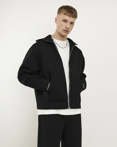 Men's Winter Oversized Heavyweight Cotton <b>Zip</b>-Up Hoodie Drop Shoulder Relaxed Fit Eco-Friendly Breathable Blank <b>Hooded</b> Jacket - Product Image 1