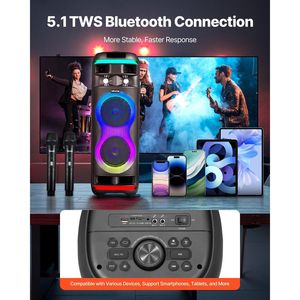 Portatile per Karaoke Bluetooth per adulti Display da 8 pollici con 2 microfoni Wireless - Product Image 4