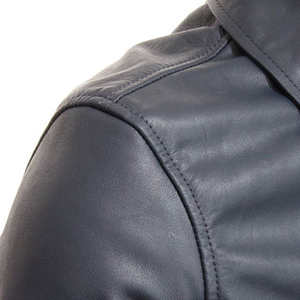 Veste en cuir véritable pour homme, best-seller, style streetwear, imperméable, coupe-vent, hiver, durable, légère, tendance, personnalisable - Product Image 4