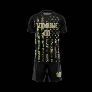 ชุดเสื้อฟุตบอลแขนสั้นลายพรางแบบซับลิเมชั่นสั่งทำพิเศษสำหรับผู้ชาย สีเทา ชุดกีฬาระบายเหงื่อ ชื่อทีม 00 - Product Image 5