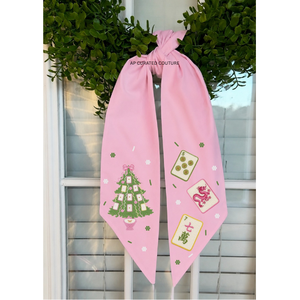 Guirlande de Noël en coton avec imprimé rennes et sapins, décoration de porte suspendue, style classique de Noël, personnalisable - Product Image 5