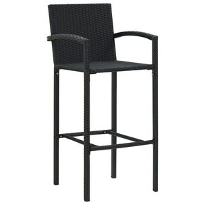 Conjunto de Bar para Jardín Rectangular Grande en Ratán Sintético Negro, Solución Elegante para Comer al Aire Libre - Product Image 5