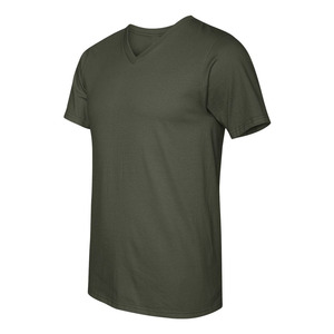 Men's Hot Selling Summer Fitness V-<b>Neck</b> T-Shirt 100% Cotton Knitted Crew Short Sleeve and <b>Light</b> Weight - Product Image 3