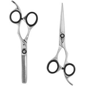Ensemble de ciseaux de coiffure professionnels avec peigne et ciseaux à effiler en acier inoxydable 440C, outils de salon pour droitiers - Product Image 3